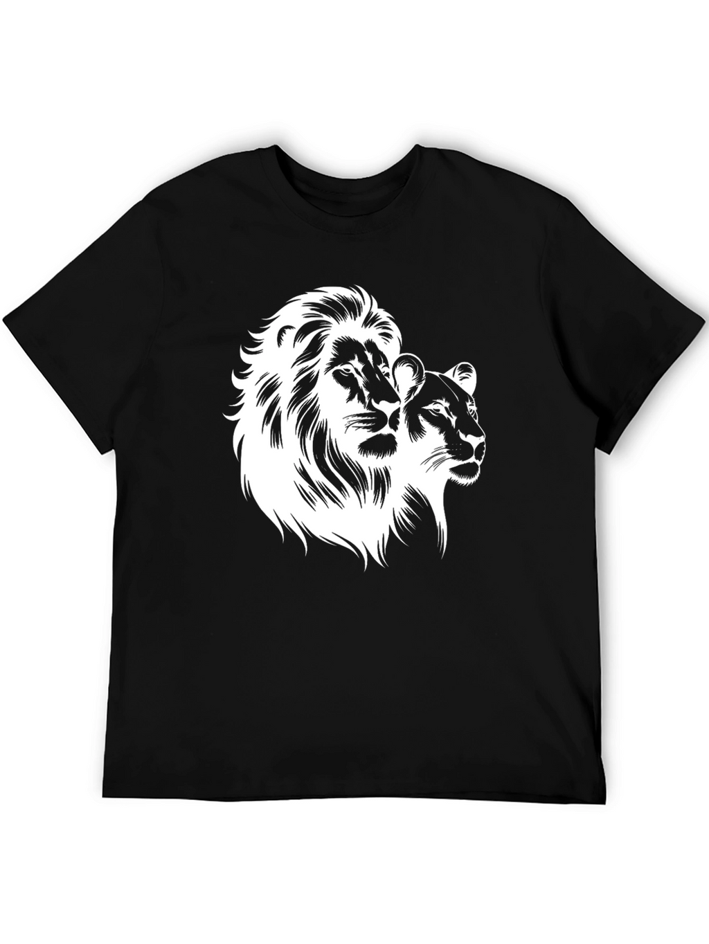 Lion & Lioness Graphic Black T-Shirt