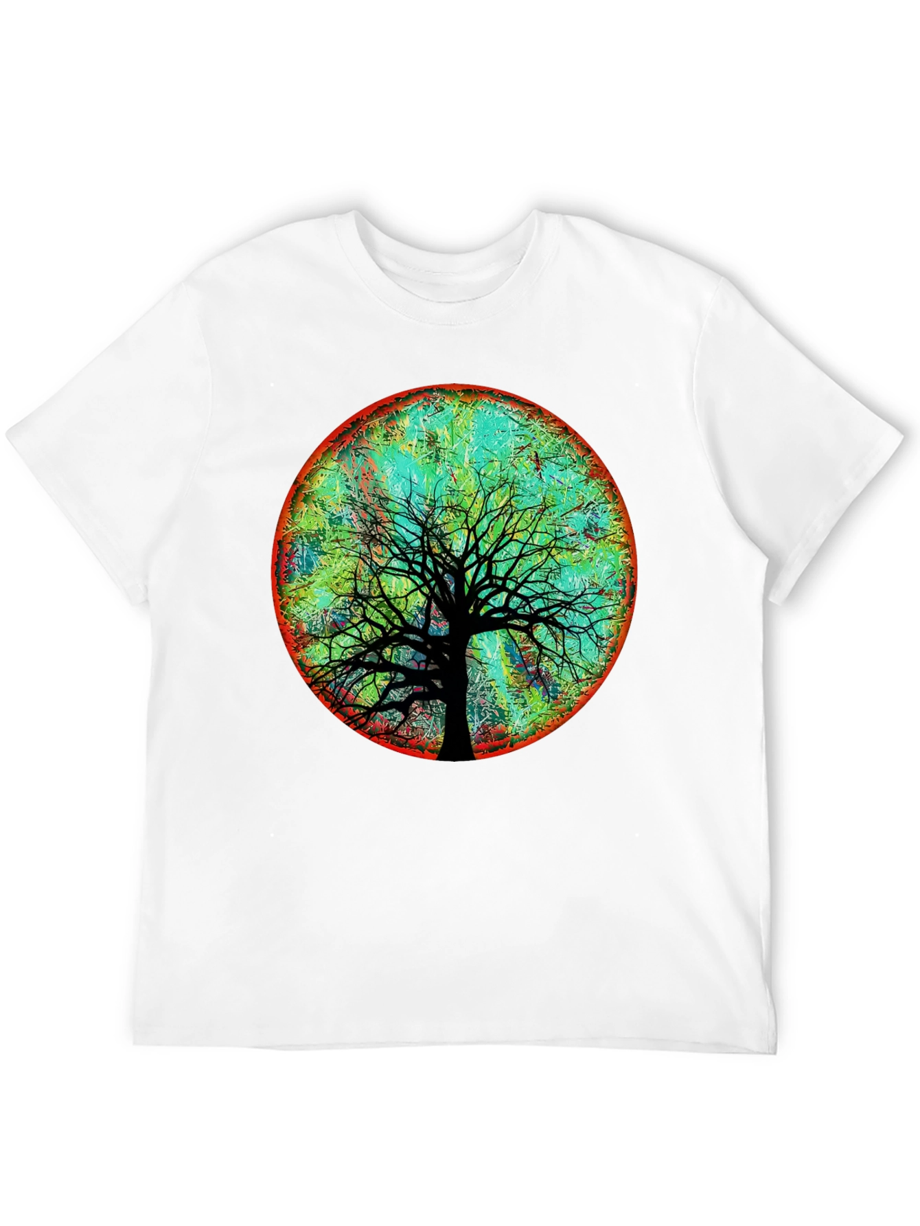 Artsy Tree of Life Graphic Tee - Black Cotton Blend