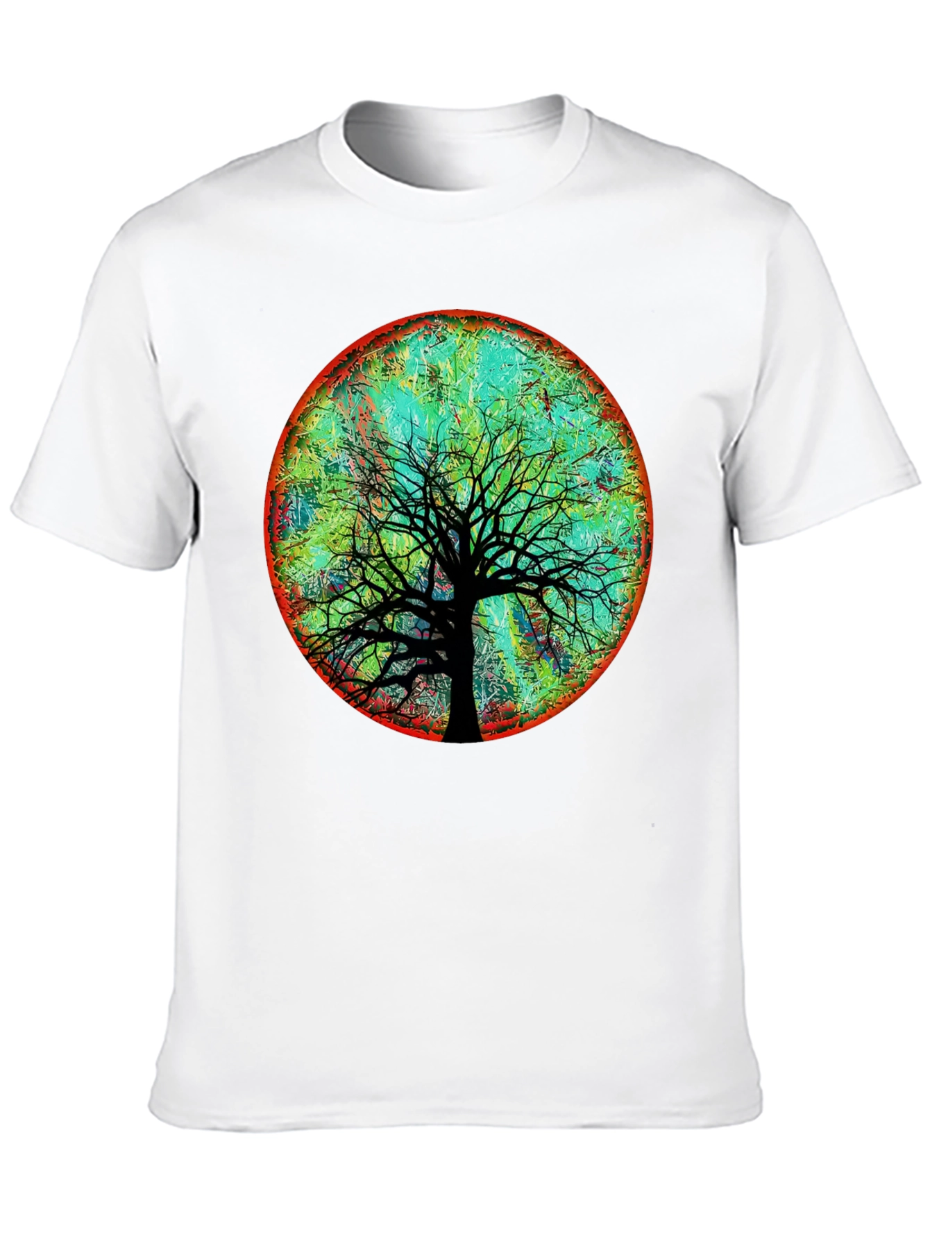 Artsy Tree of Life Graphic Tee - Black Cotton Blend