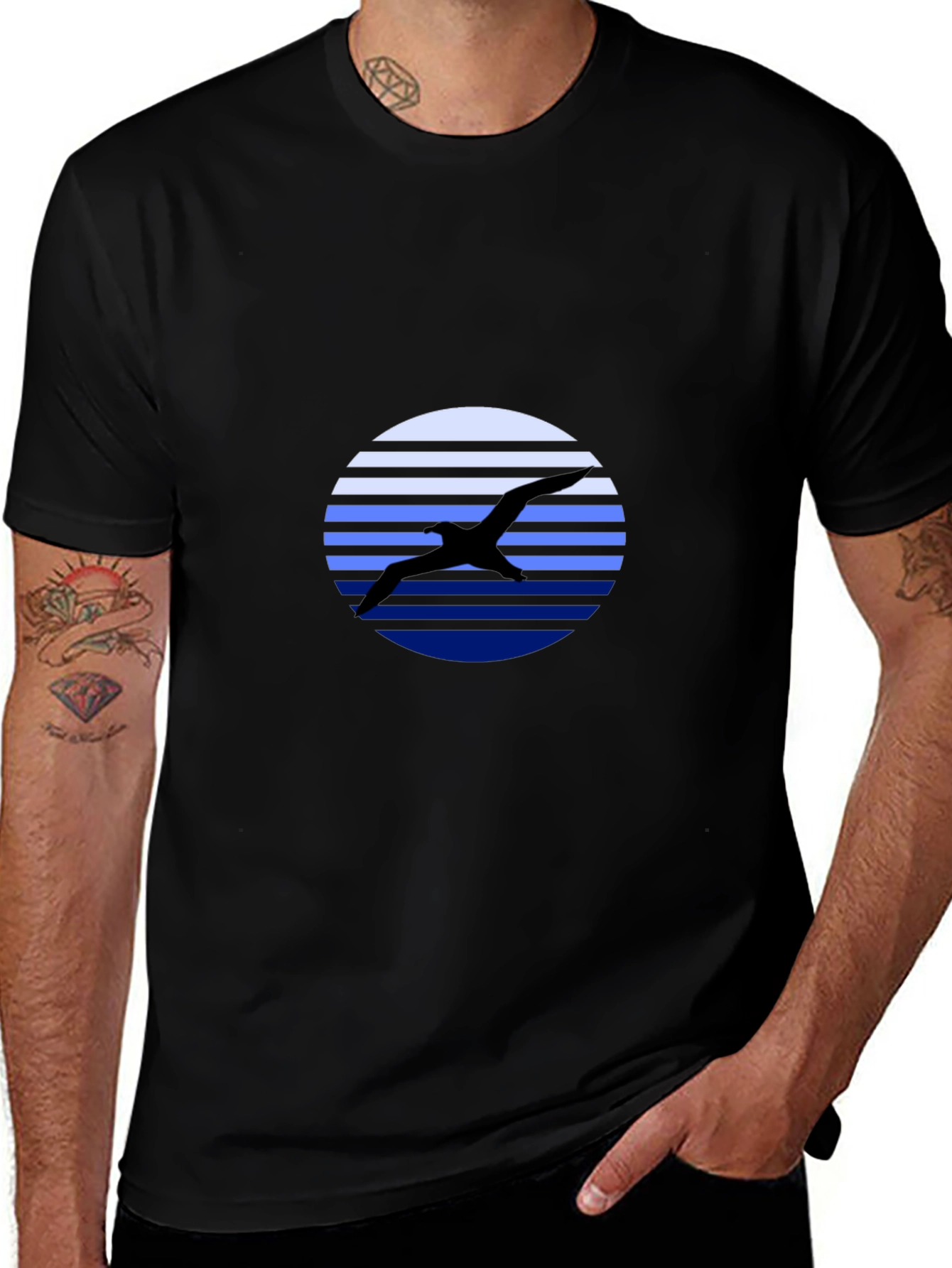 Bird Silhouette Graphic Tee - Mens Black T-Shirt