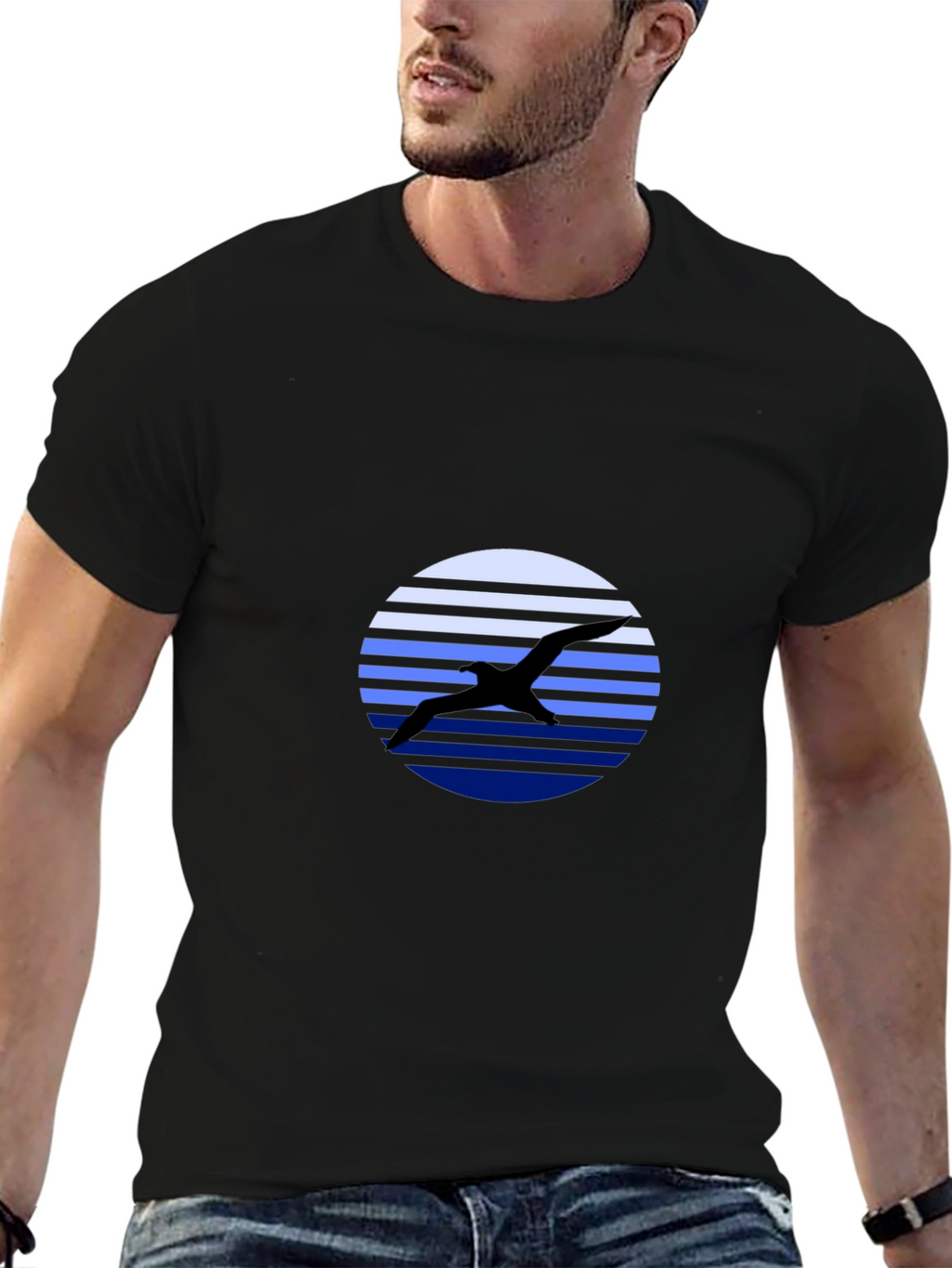 Bird Silhouette Graphic Tee - Mens Black T-Shirt
