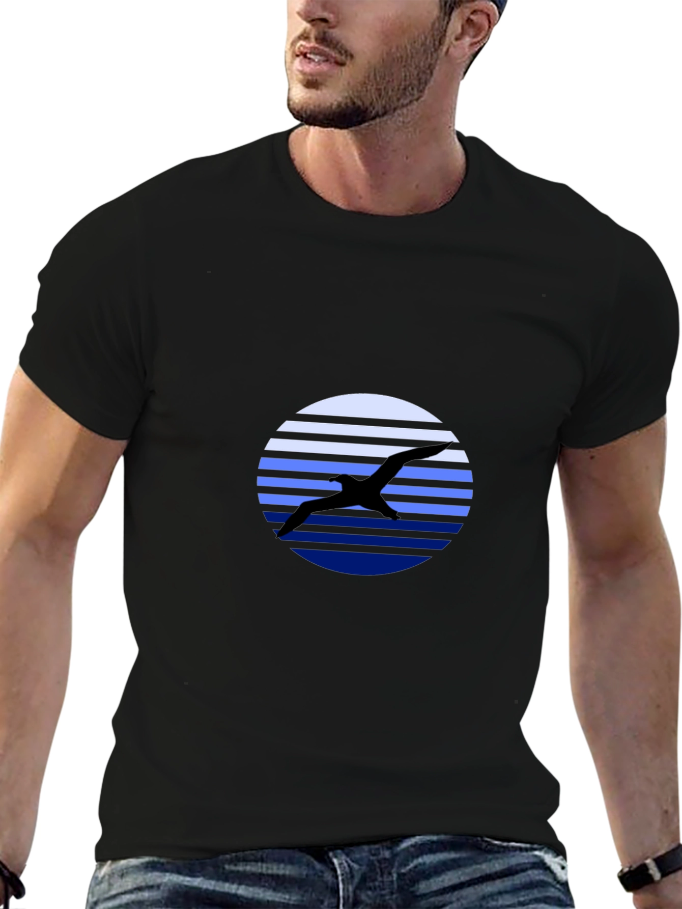 Bird Silhouette Graphic Tee - Mens Black T-Shirt