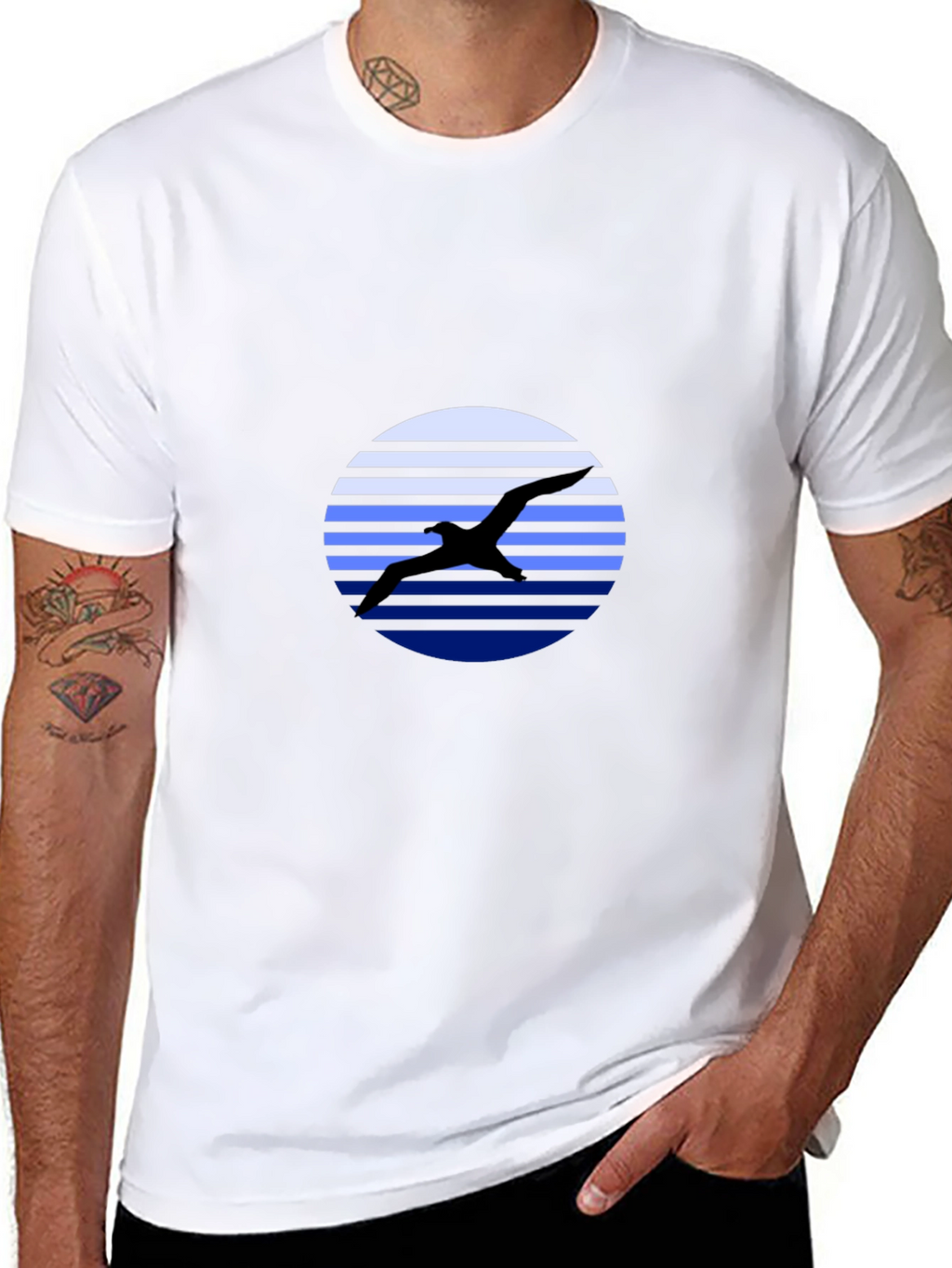 Bird Silhouette Graphic Tee - Mens Black T-Shirt
