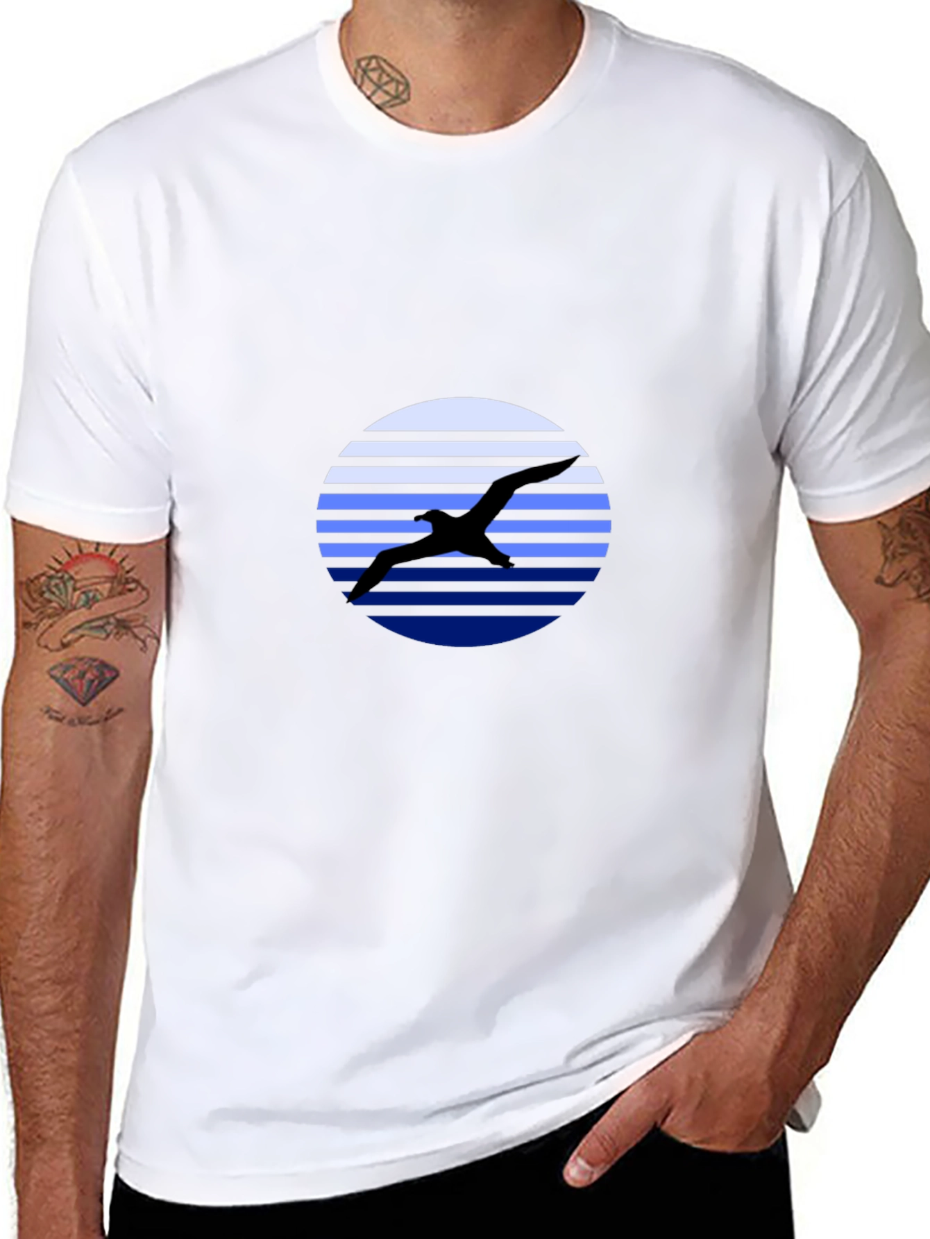 Bird Silhouette Graphic Tee - Mens Black T-Shirt