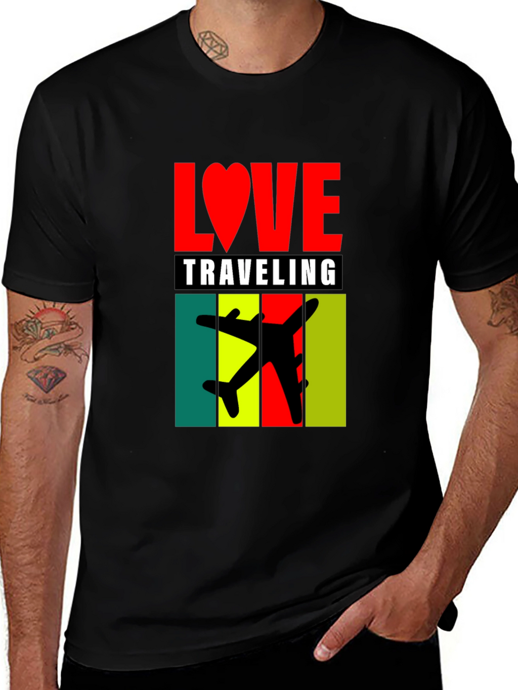 Love Traveling Graphic Tee - Black Unisex T-Shirt