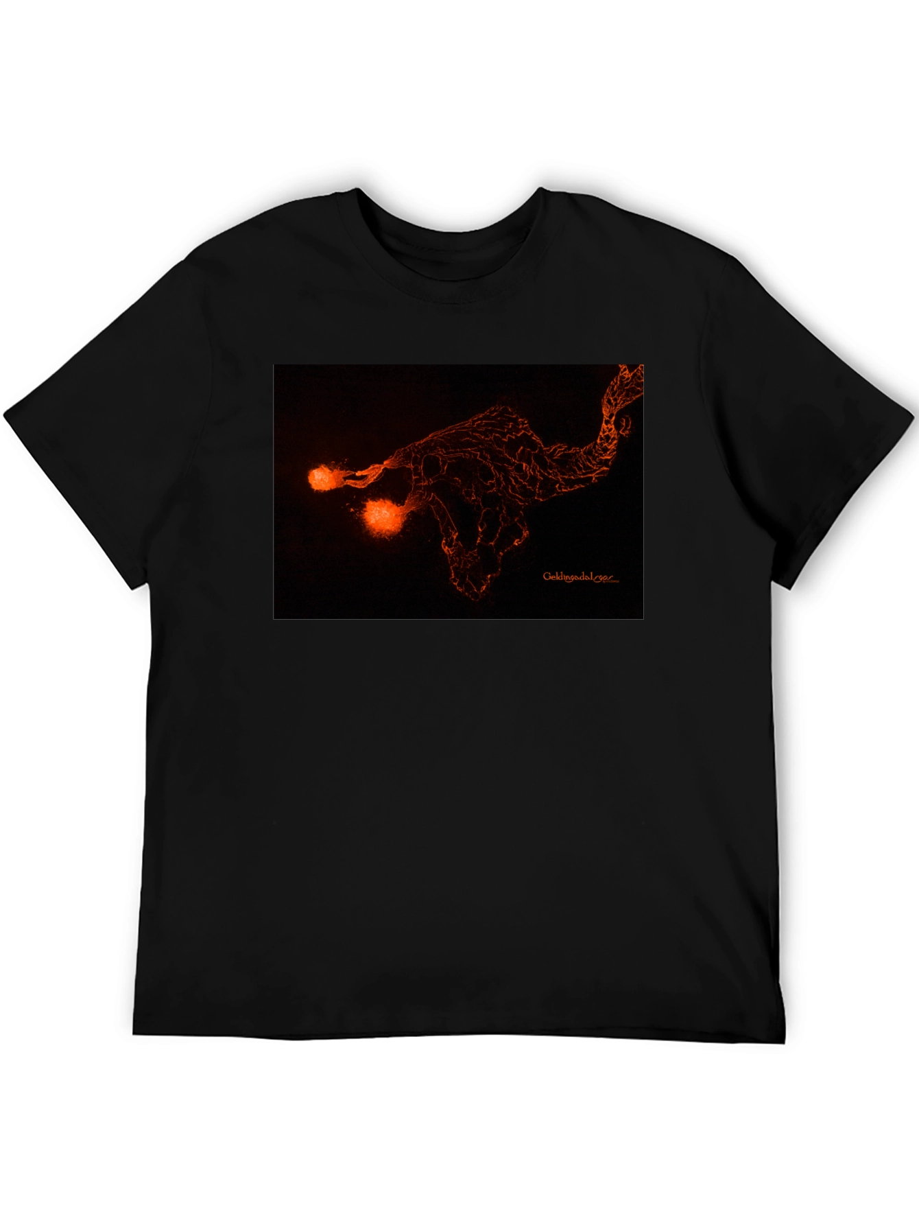 Fiery Graphic Print Black Tee