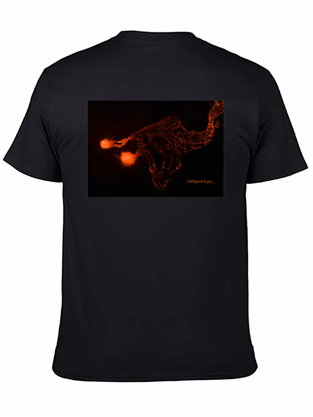 Fiery Graphic Print Black Tee