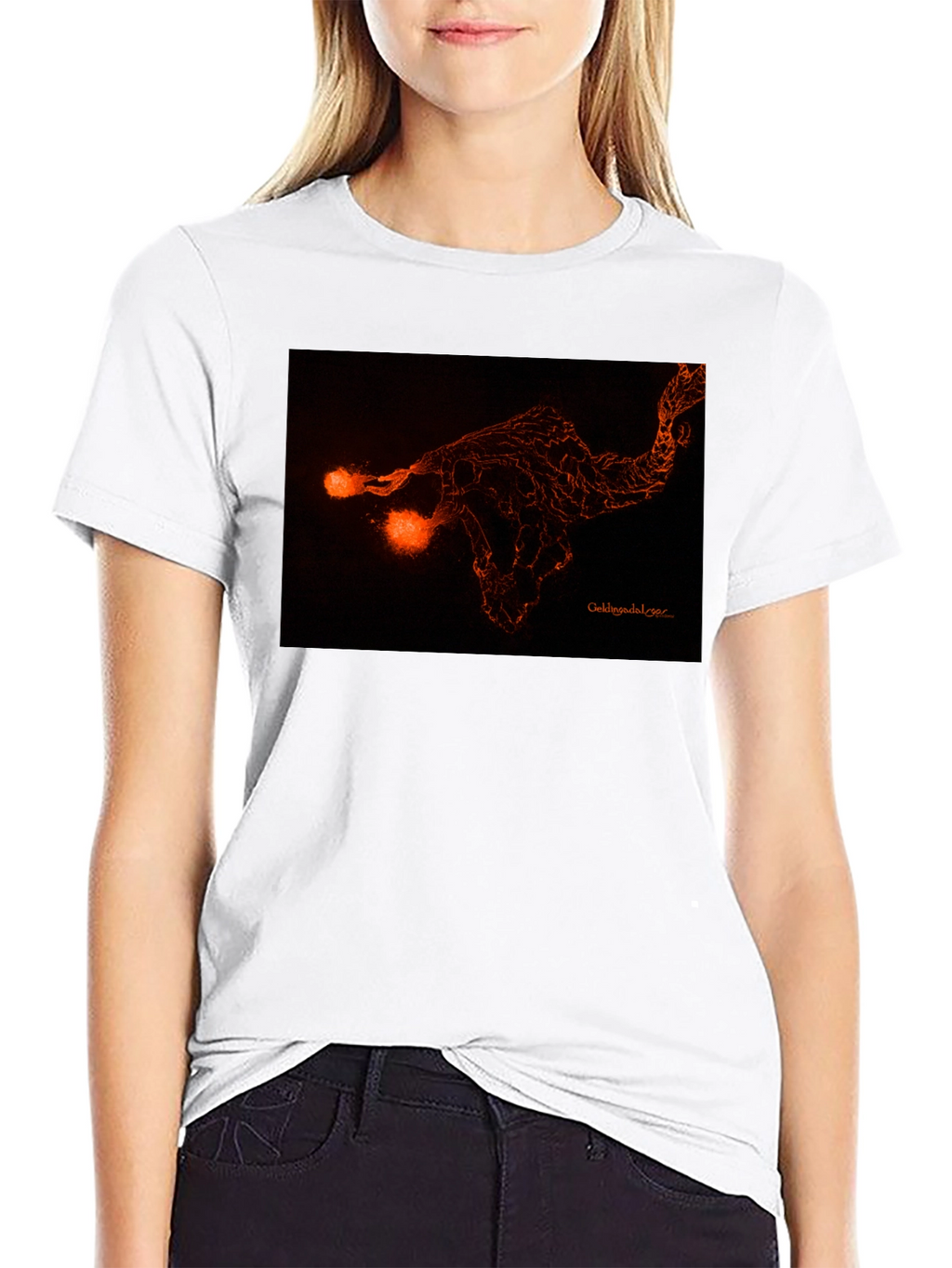 Fiery Graphic Print Black Tee