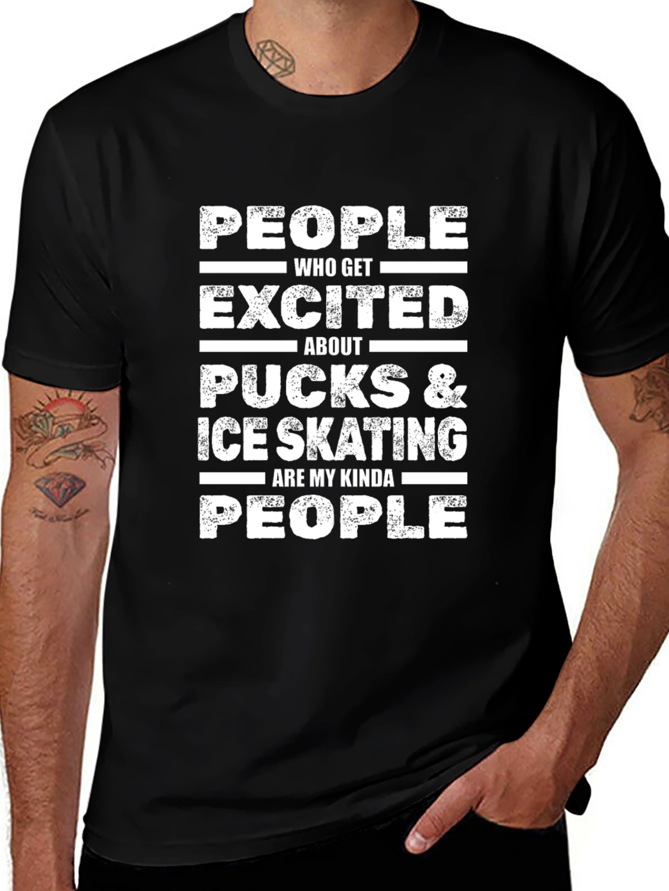 Ice Skating & Pucks Enthusiast Black T-Shirt