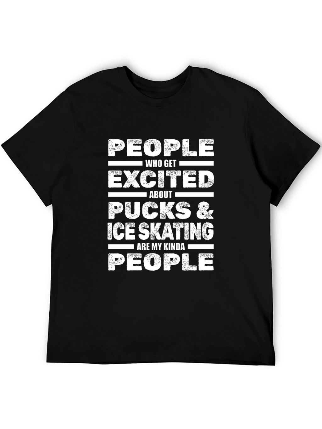 Ice Skating & Pucks Enthusiast Black T-Shirt