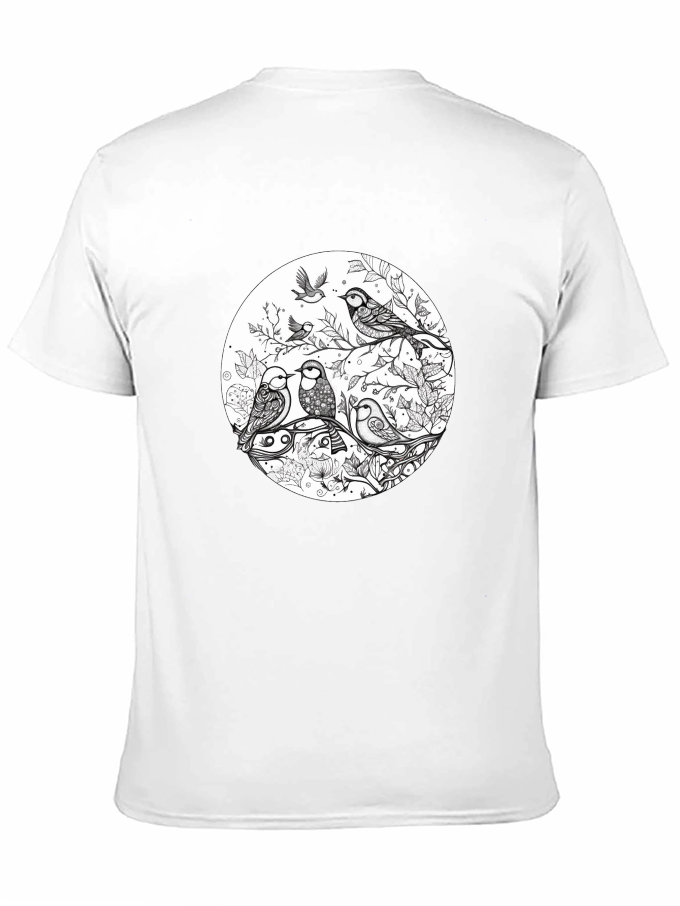 Birds on Branch Graphic Black T-Shirt