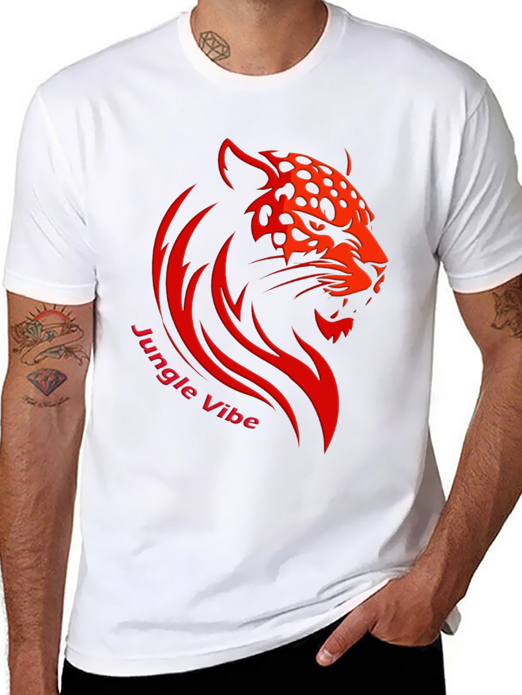 Bold Jungle Vibe Tee - Fierce Leopard Design