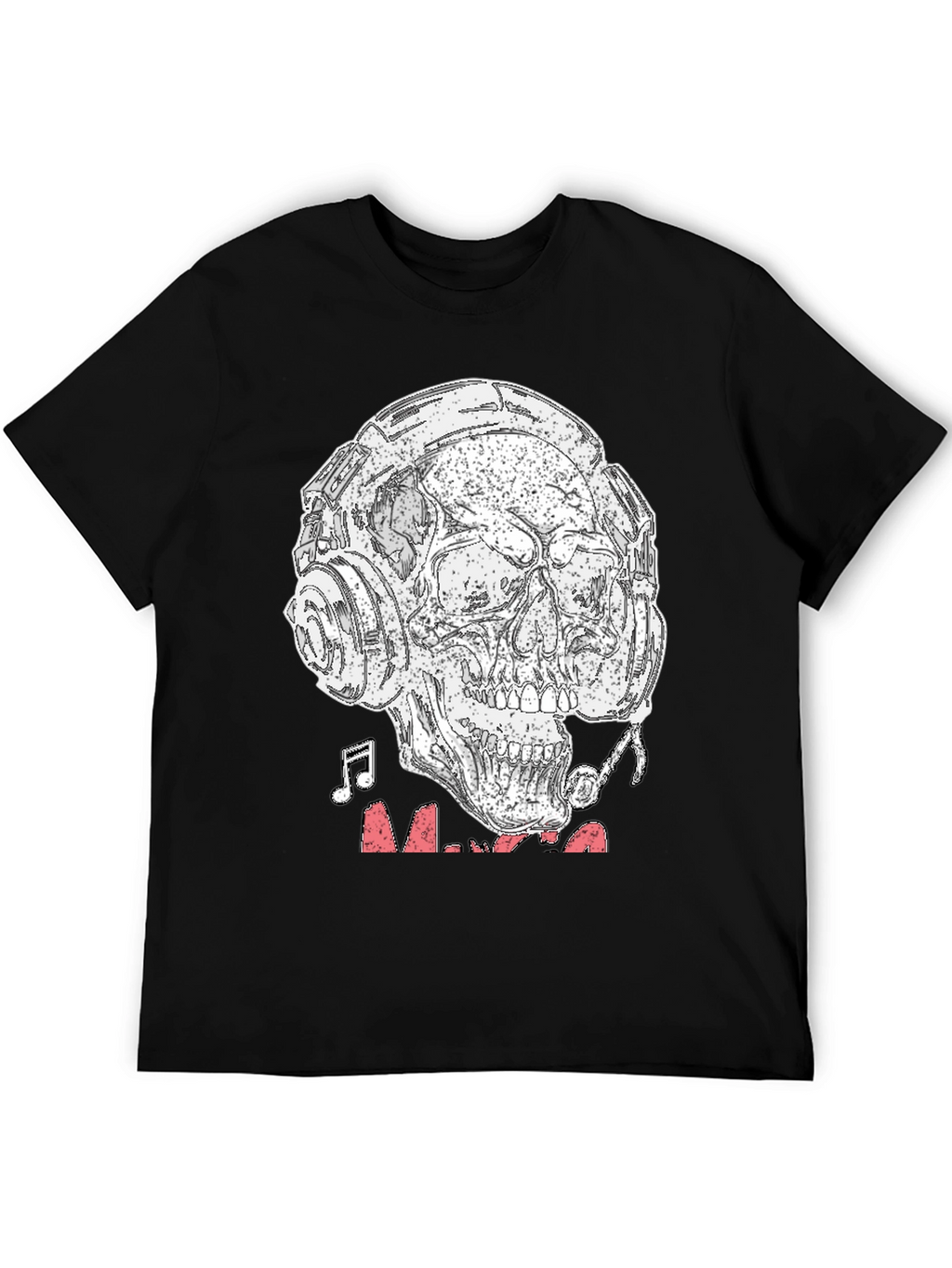 Skull Headphones Graphic T-Shirt - Rock & Roll Vibe