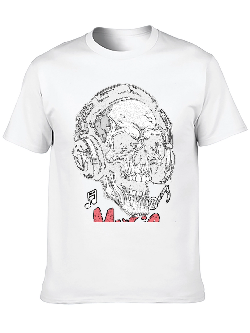 Skull Headphones Graphic T-Shirt - Rock & Roll Vibe