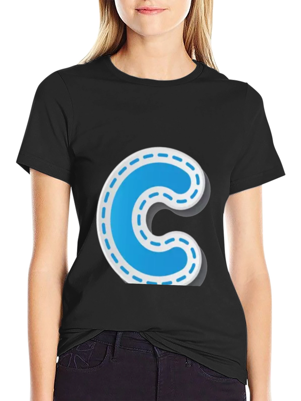 Fun Letter C Black T-Shirt