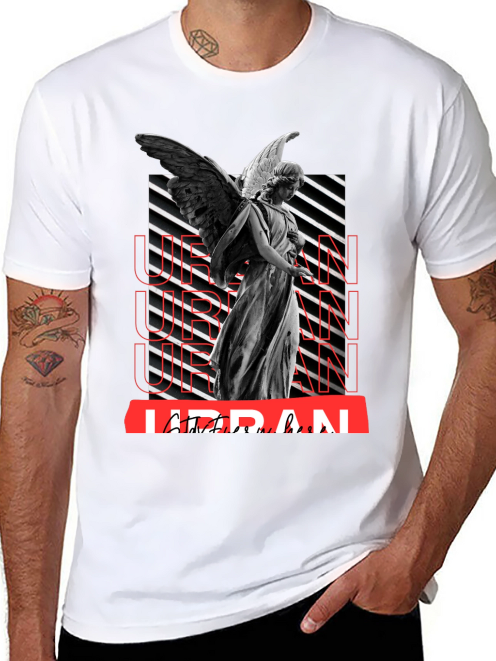 Urban Angel Graphic T-Shirt - Trendy Streetwear
