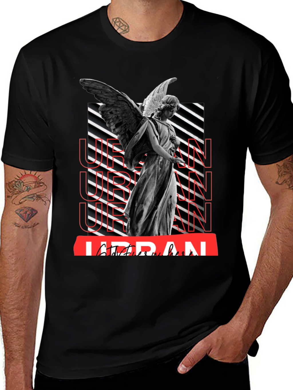 Urban Angel Graphic T-Shirt - Trendy Streetwear