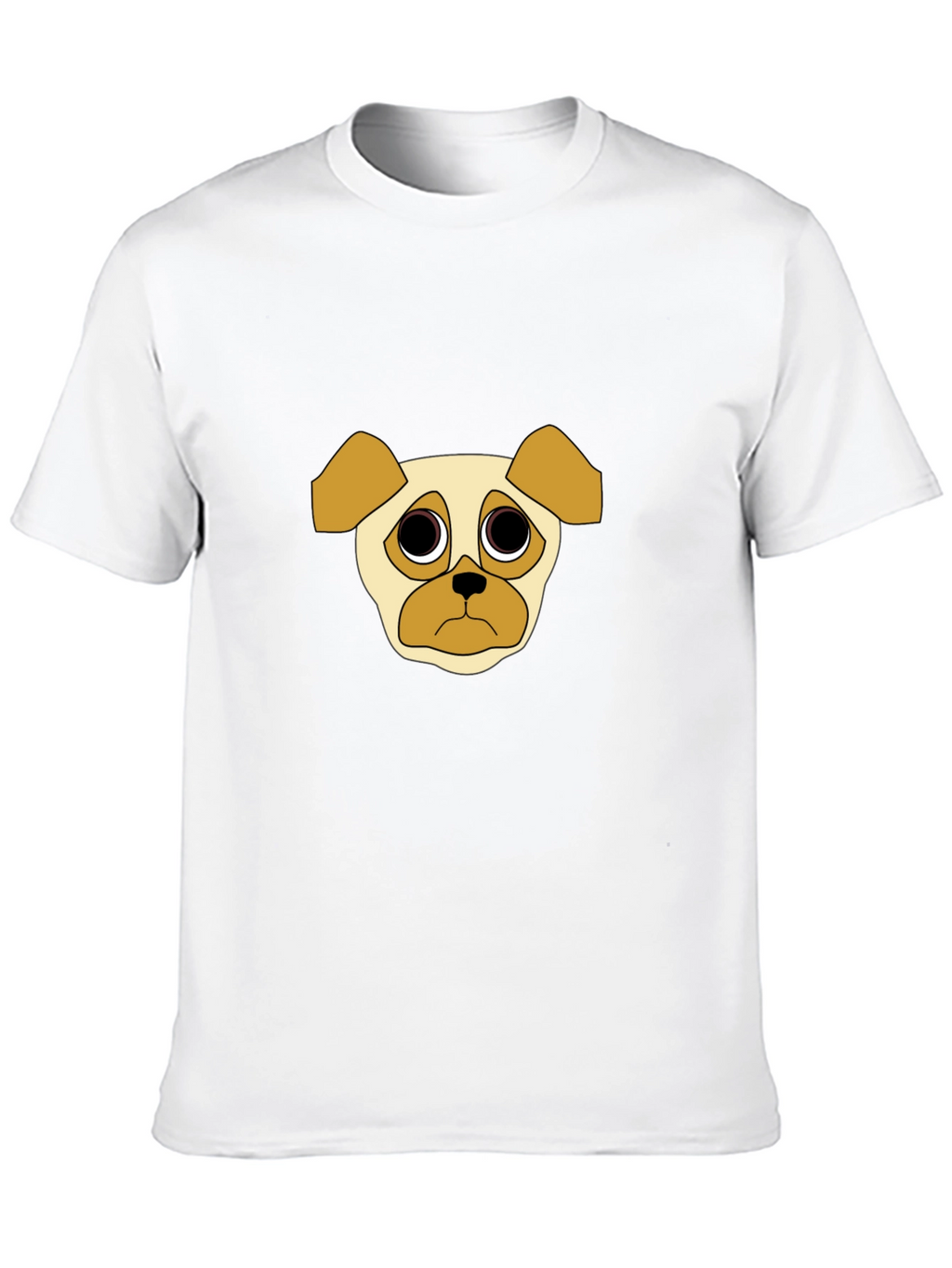 Sad Pug Graphic Tee - Black Cotton Casual T-Shirt