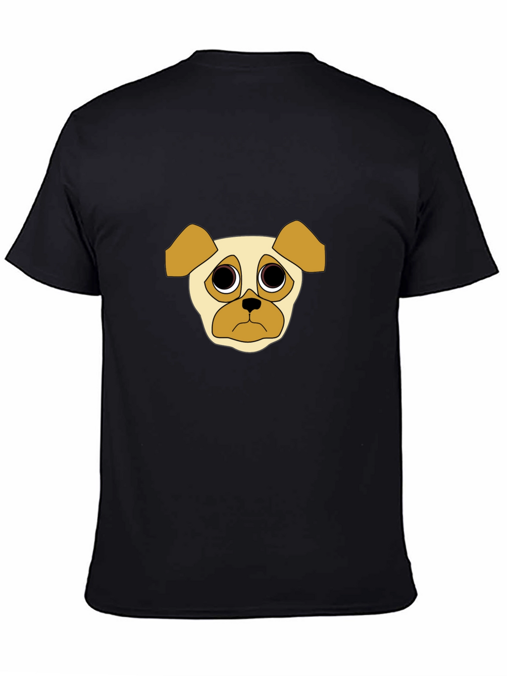 Sad Pug Graphic Tee - Black Cotton Casual T-Shirt