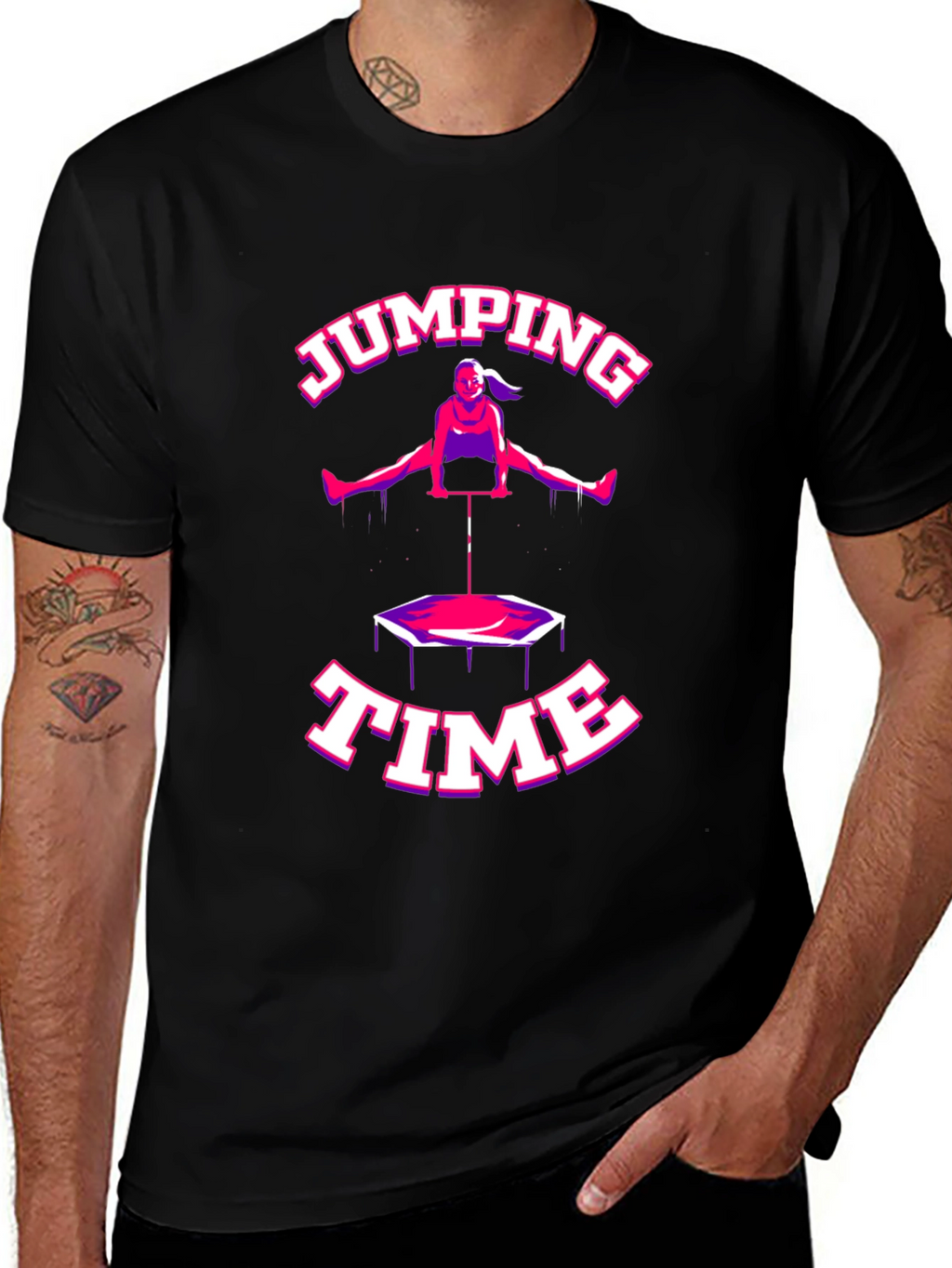 Jumping Time Black T-Shirt