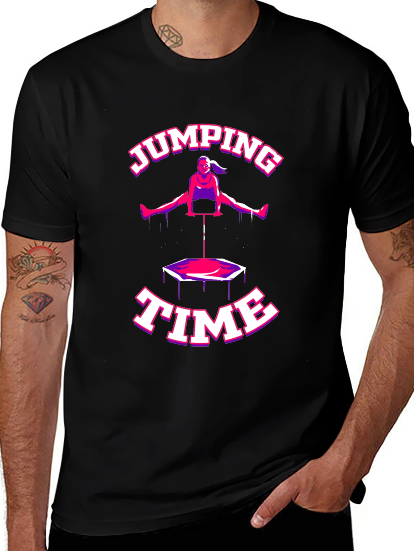 Jumping Time Black T-Shirt