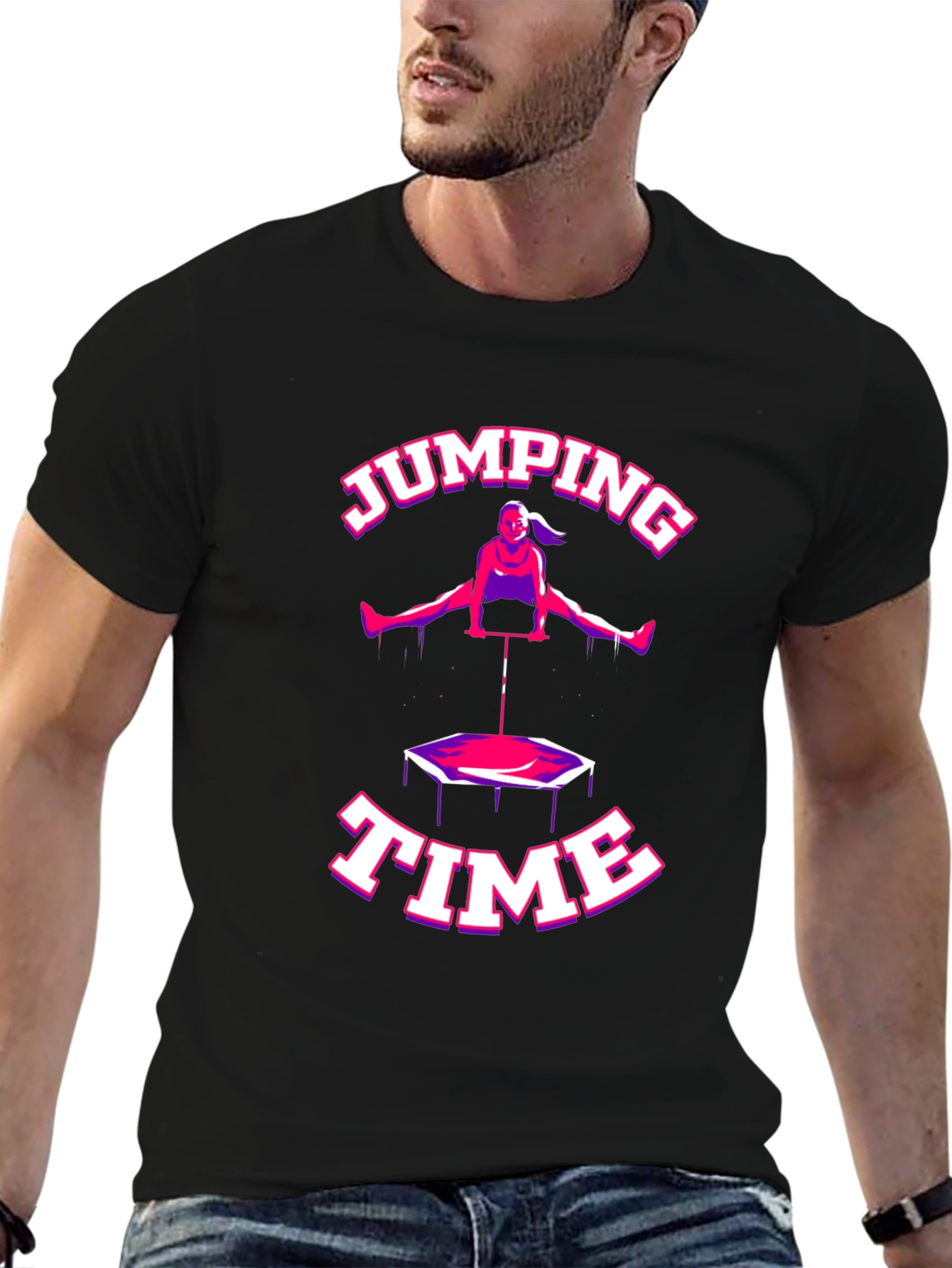 Jumping Time Black T-Shirt