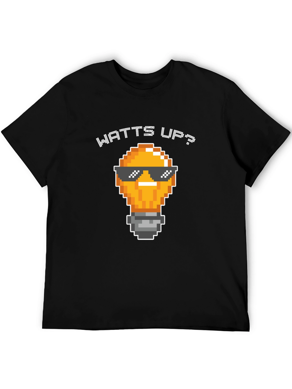Watts Up? Pixel Light Bulb T-Shirt - Black