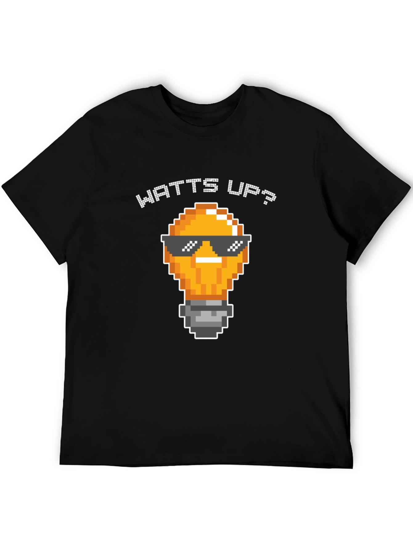 Watts Up? Pixel Light Bulb T-Shirt - Black