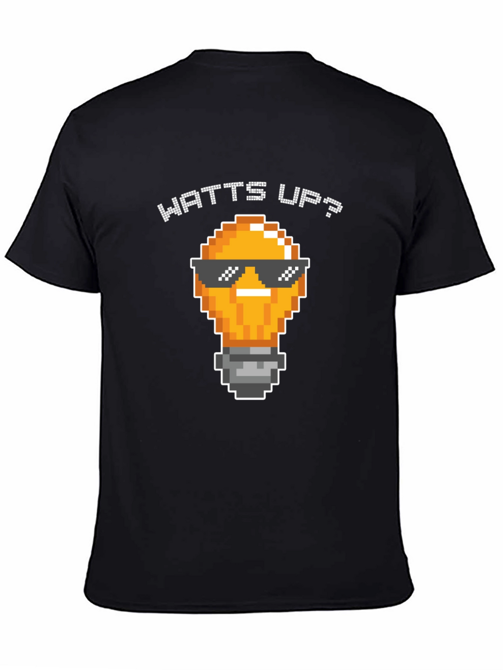 Watts Up? Pixel Light Bulb T-Shirt - Black