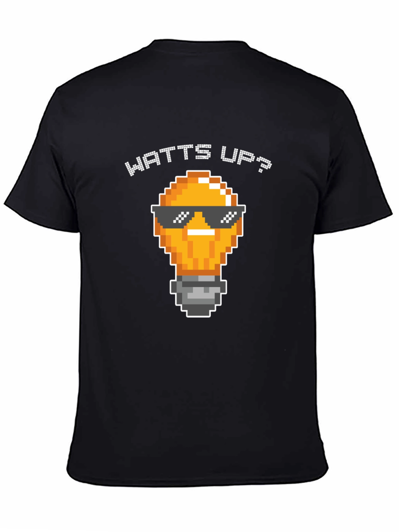 Watts Up? Pixel Light Bulb T-Shirt - Black