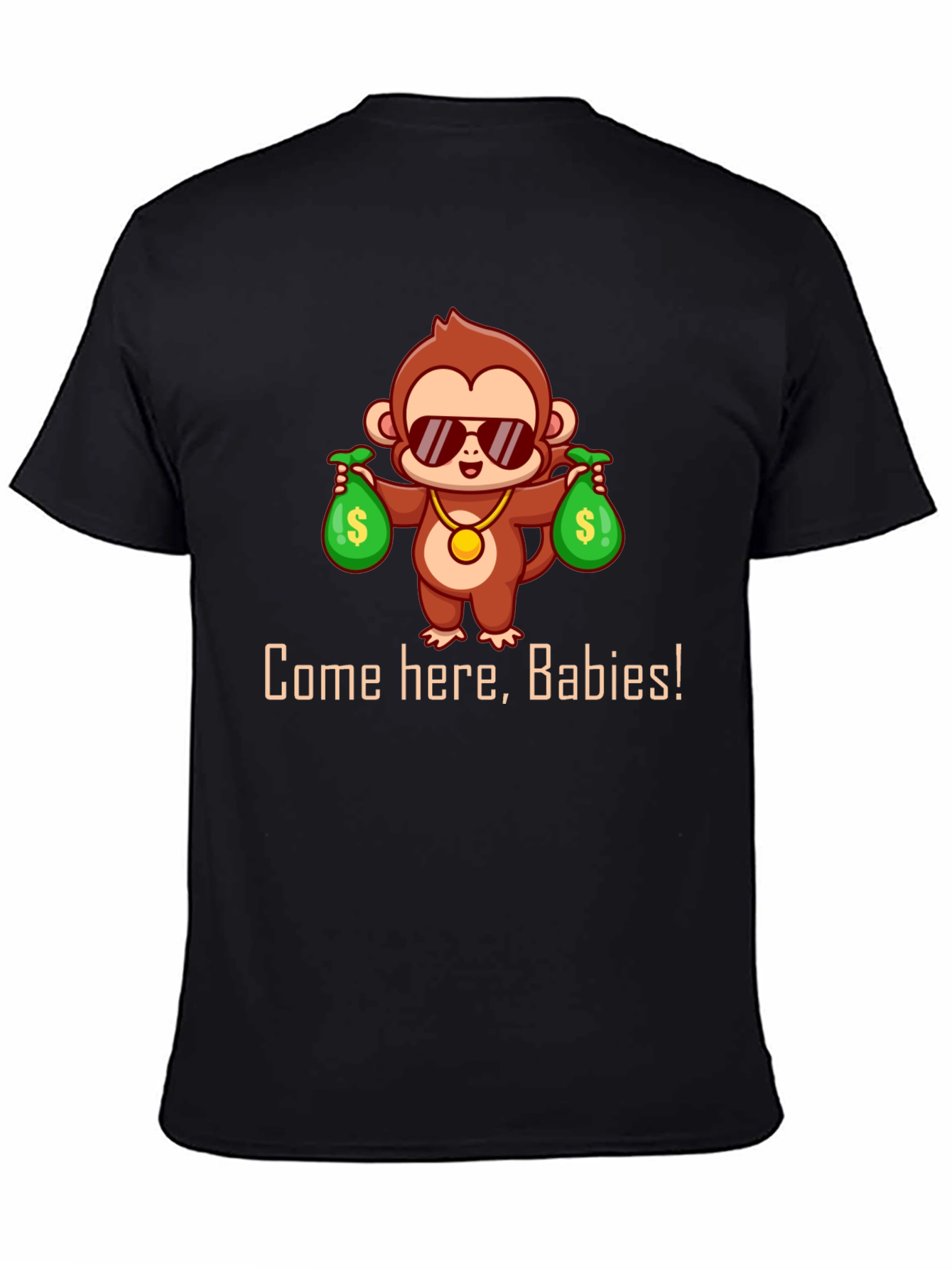 Monkey Money Bags Graphic T-Shirt