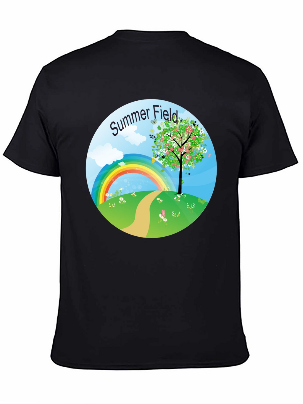 Summer Field Graphic Tee - Black Short Sleeve