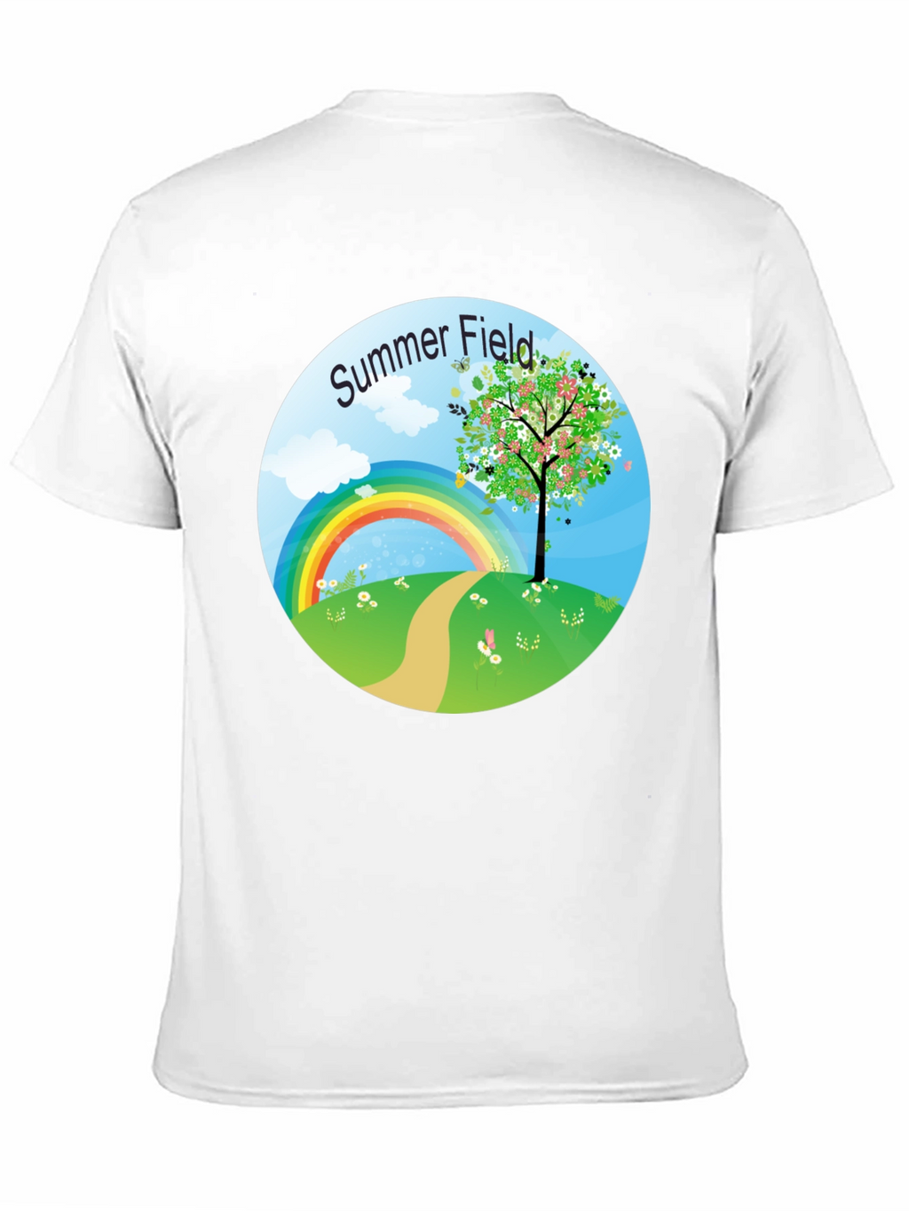 Summer Field Graphic Tee - Black Short Sleeve