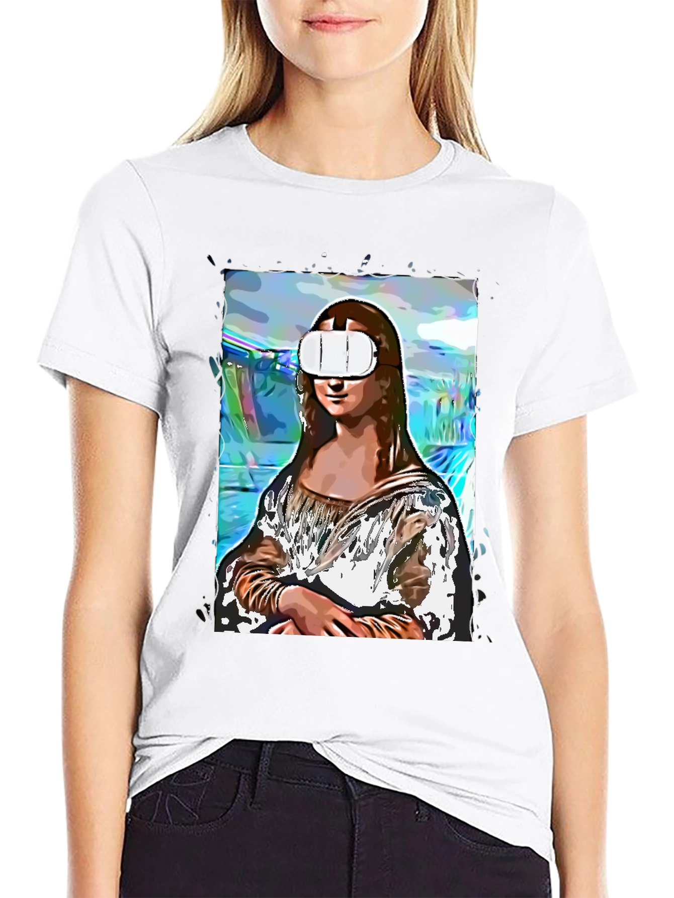 Mona Lisa VR T-Shirt - Artistic Novelty Tee