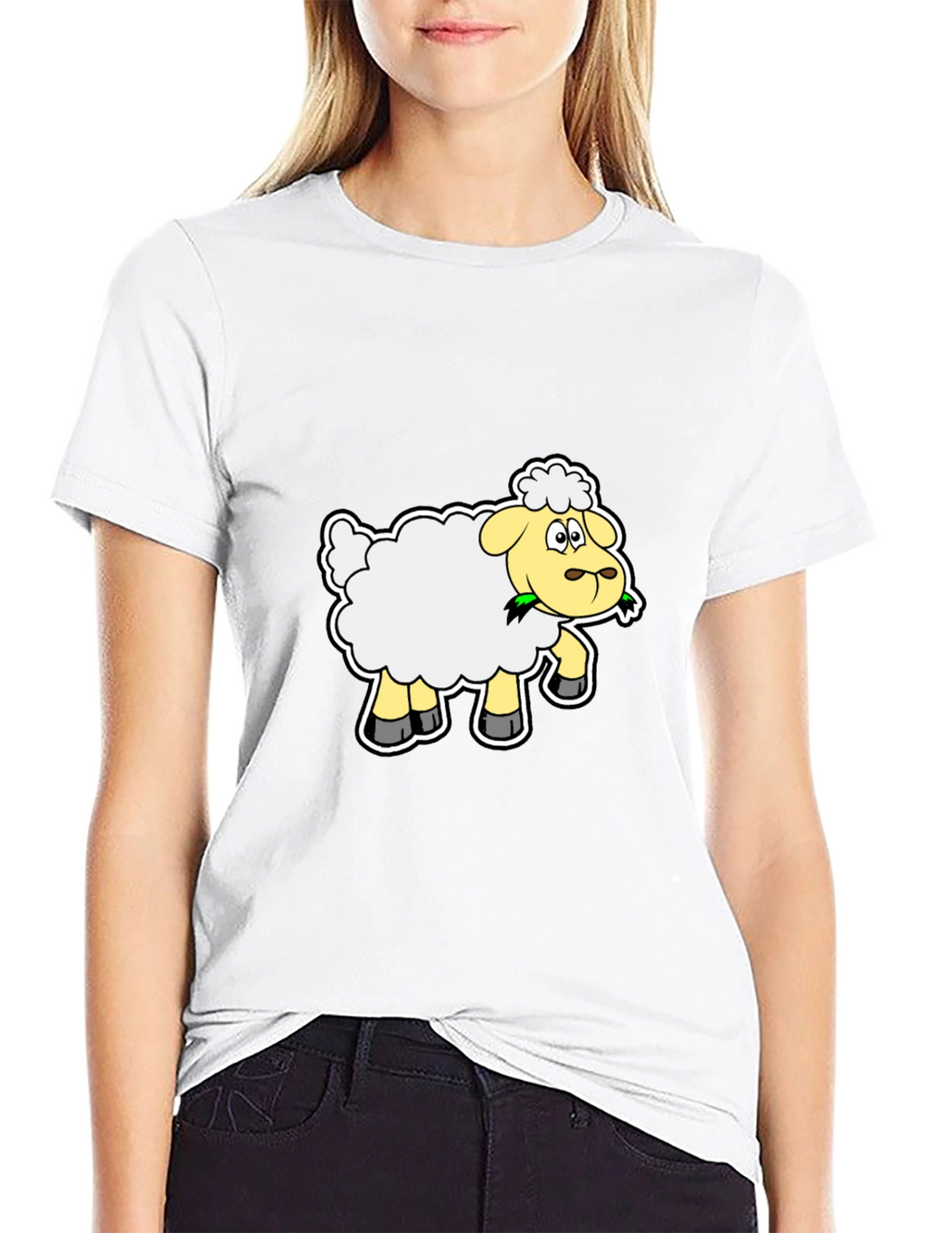Sheep Graphic Tee - Black Cotton Blend