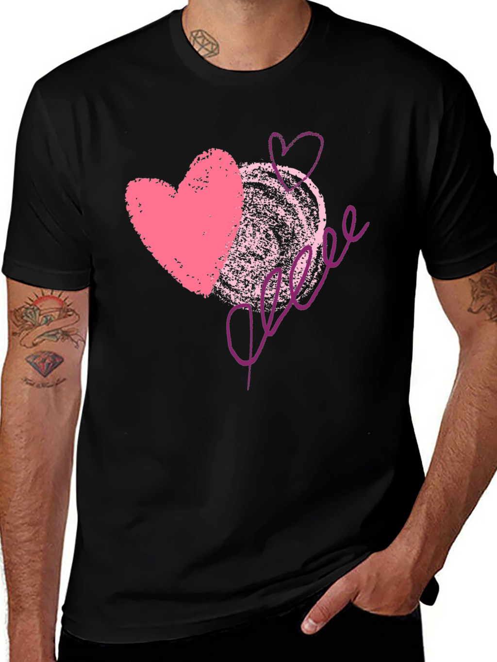 Love Scribble Graphic Tee - Romantic Valentines Day Shirt