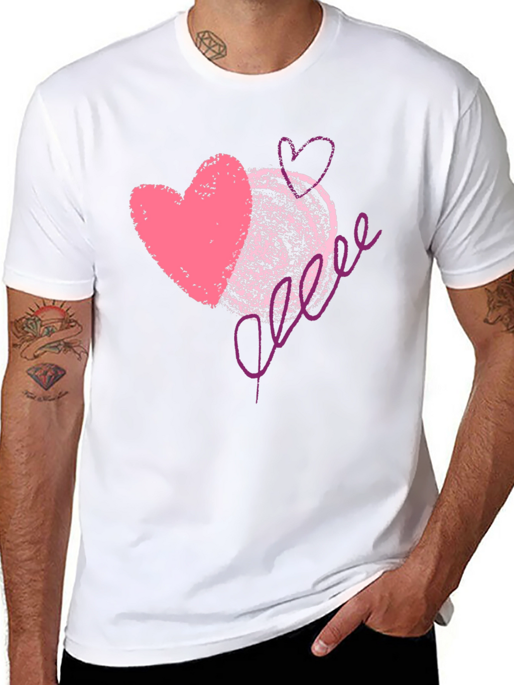 Love Scribble Graphic Tee - Romantic Valentines Day Shirt