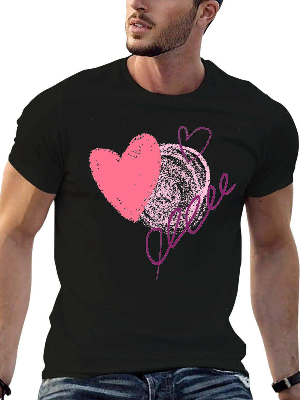 Love Scribble Graphic Tee - Romantic Valentines Day Shirt