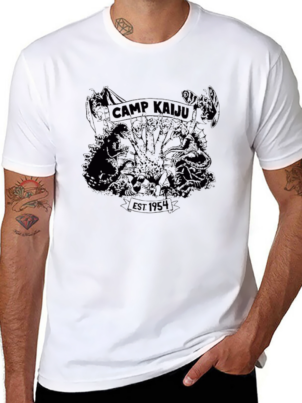 Camp Kaiju EST 1954 Black T-Shirt