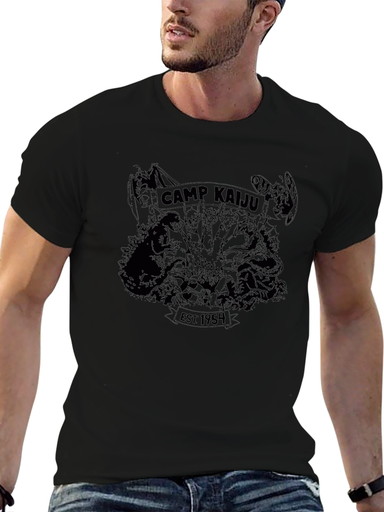 Camp Kaiju EST 1954 Black T-Shirt