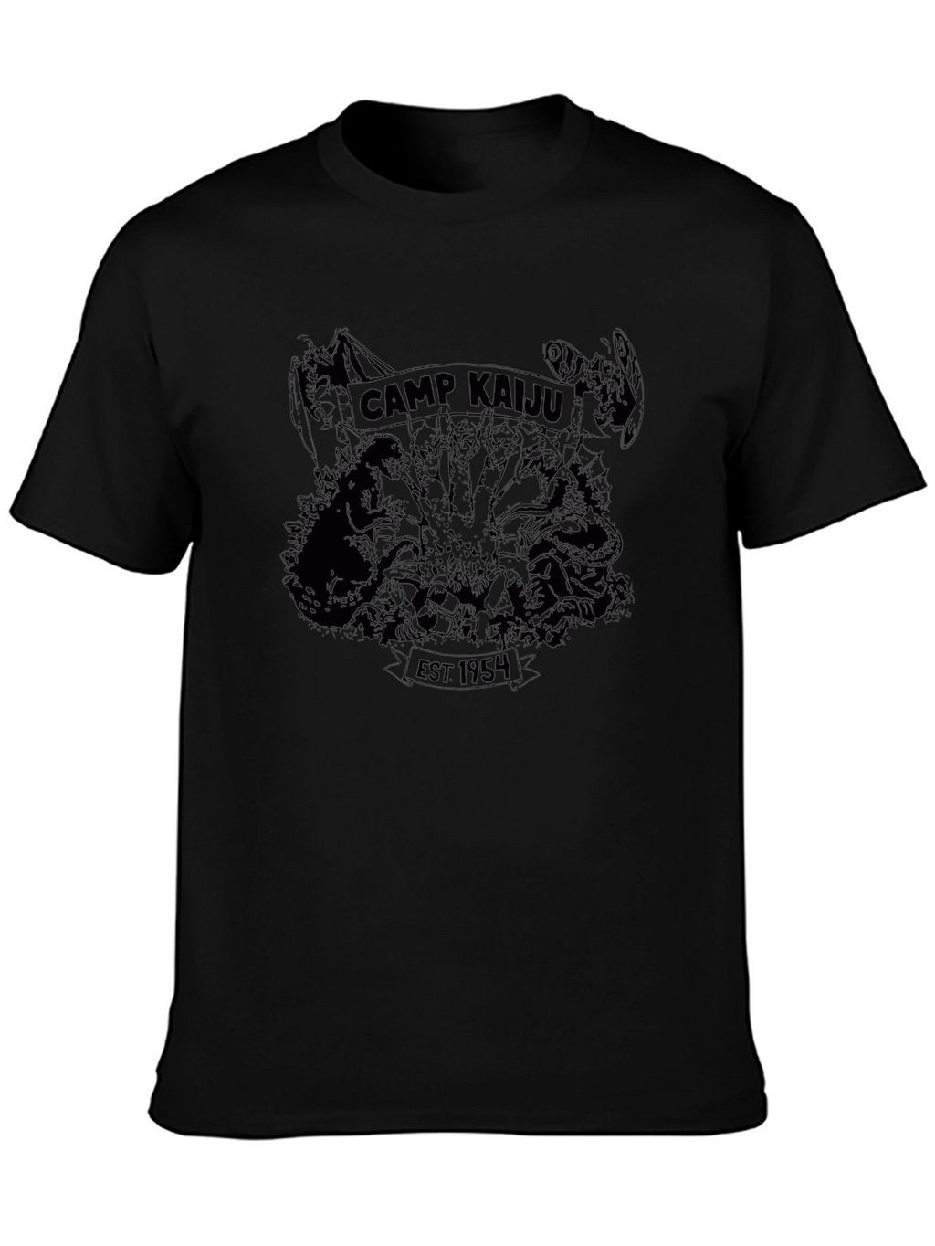 Camp Kaiju EST 1954 Black T-Shirt