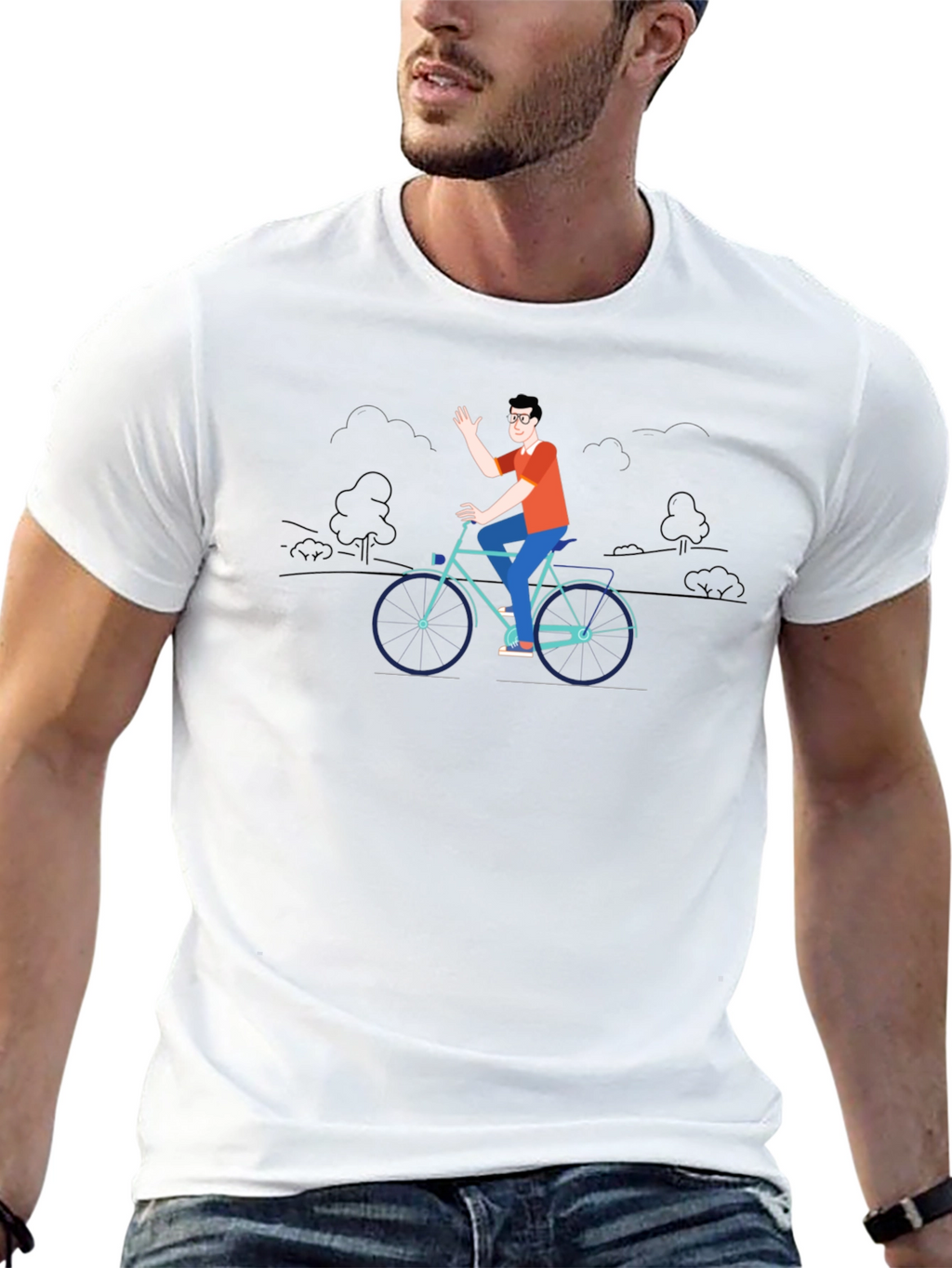 Cycling Graphic Black T-Shirt
