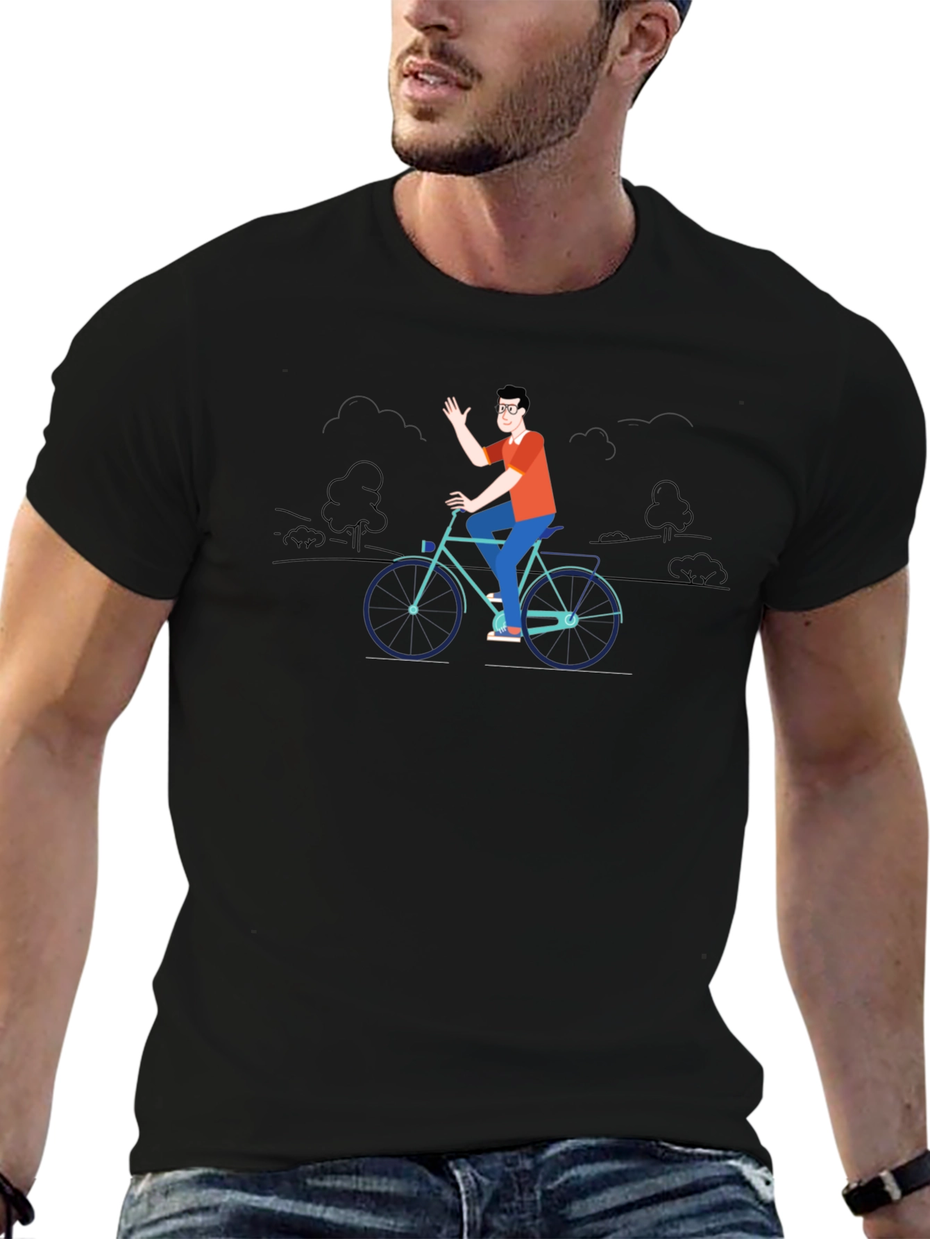 Cycling Graphic Black T-Shirt
