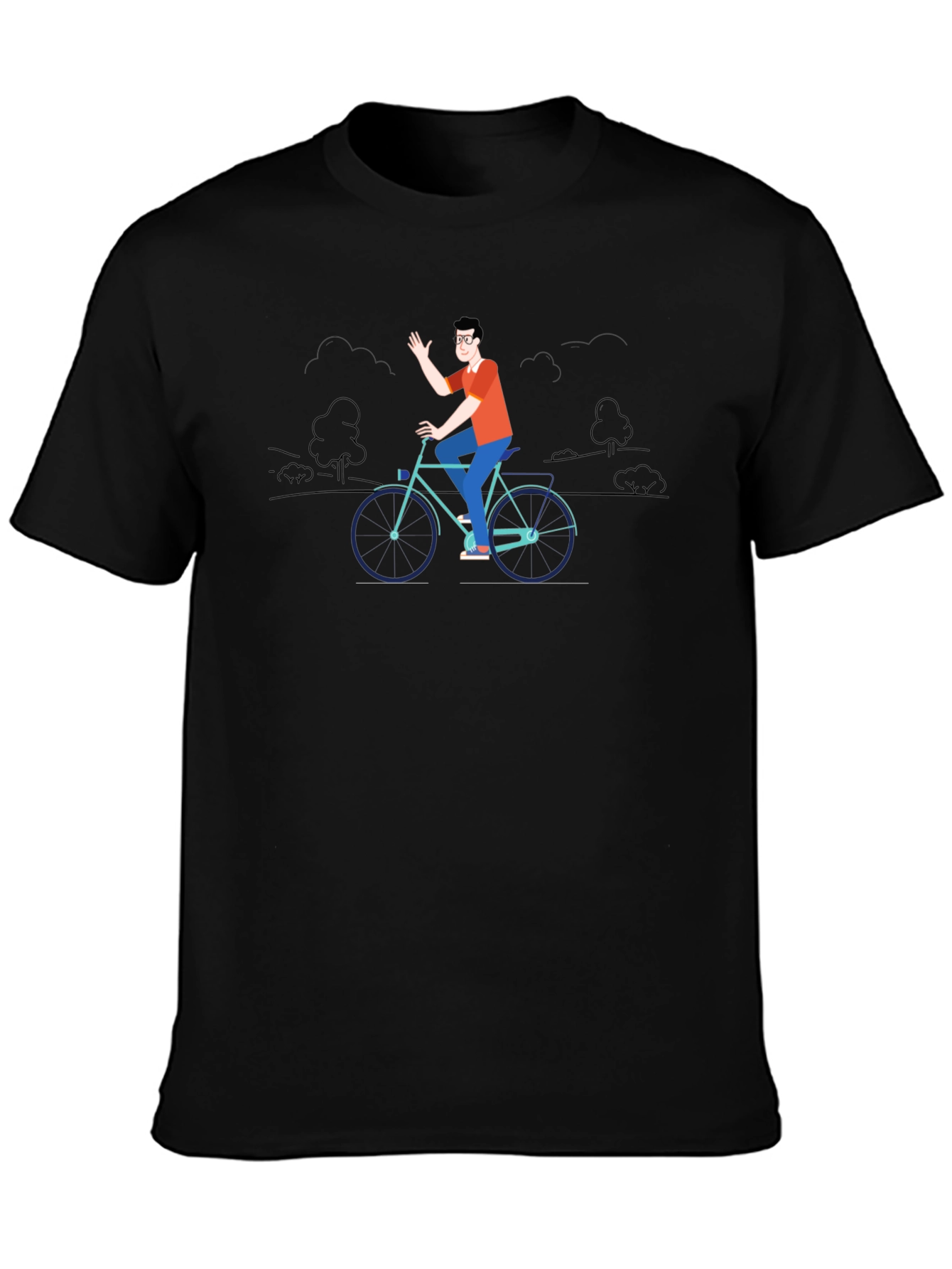 Cycling Graphic Black T-Shirt