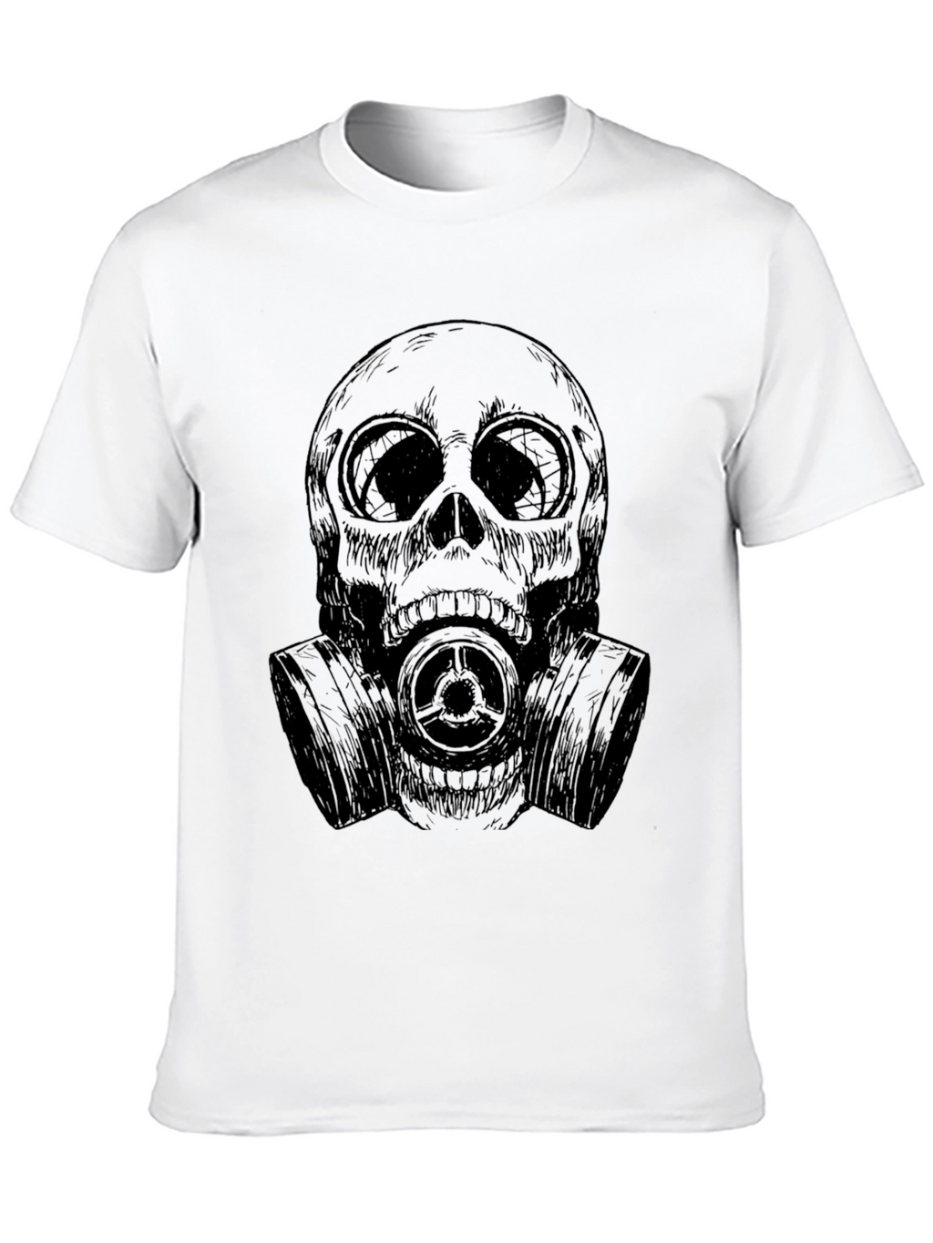 Skull Gas Mask Graphic Tee - Black