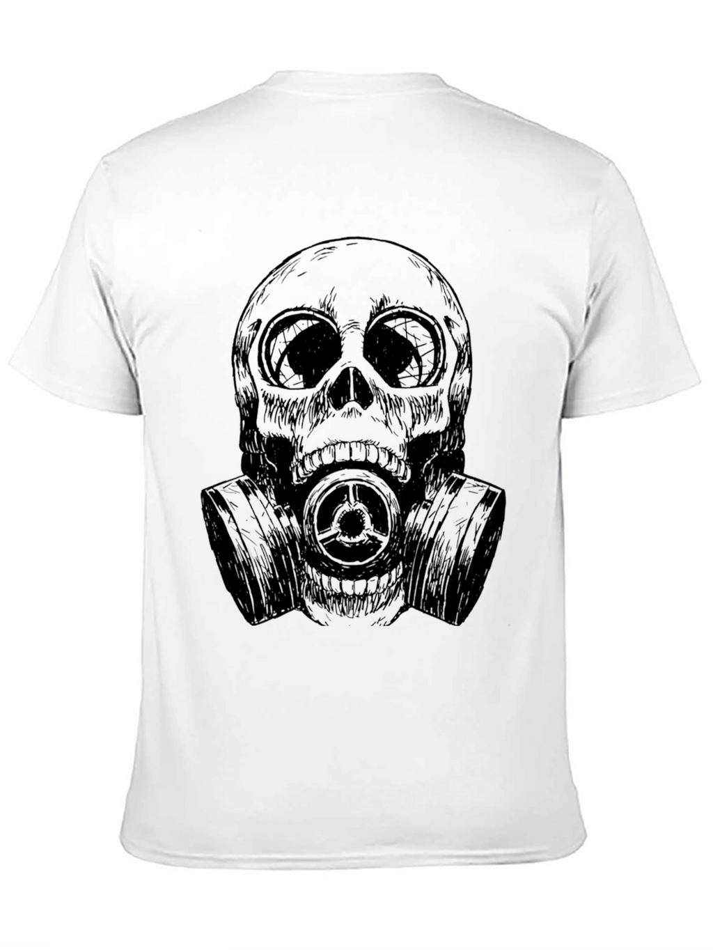 Skull Gas Mask Graphic Tee - Black
