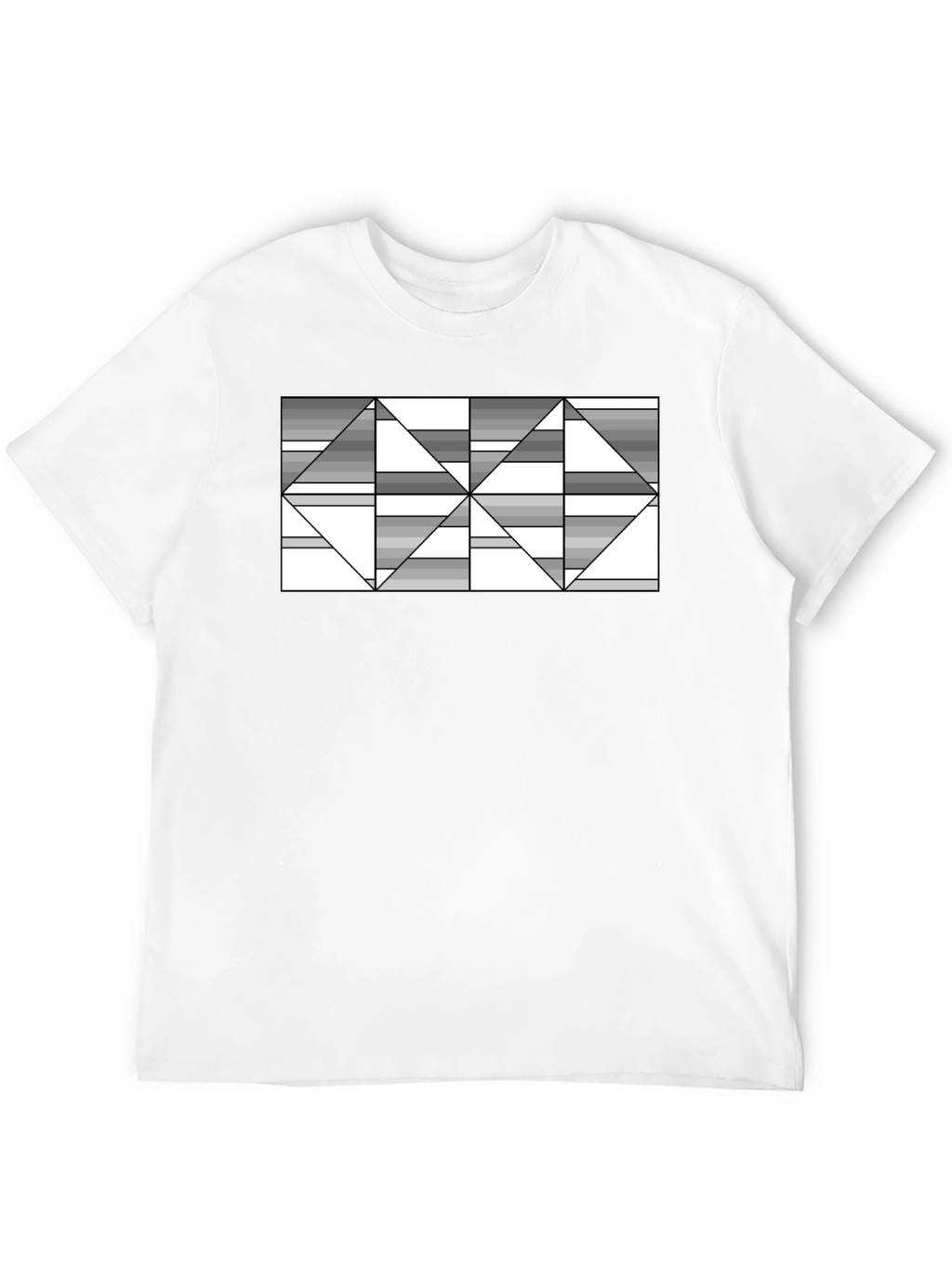 Abstract Geometric Triangle T-Shirt - Black
