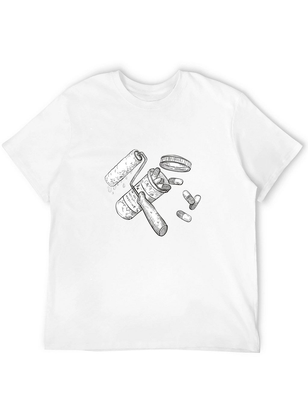 Pills & Roller Black Graphic Tee