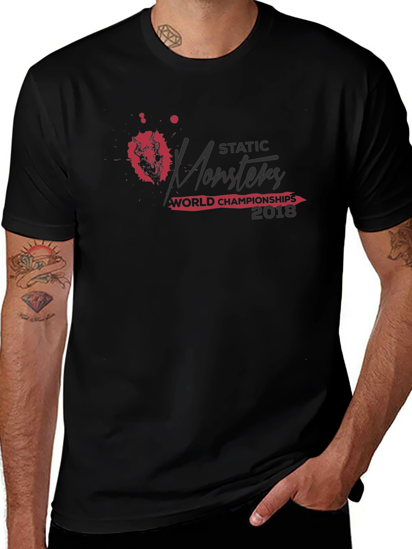 Static Monsters World Championships 2018 Black T-Shirt