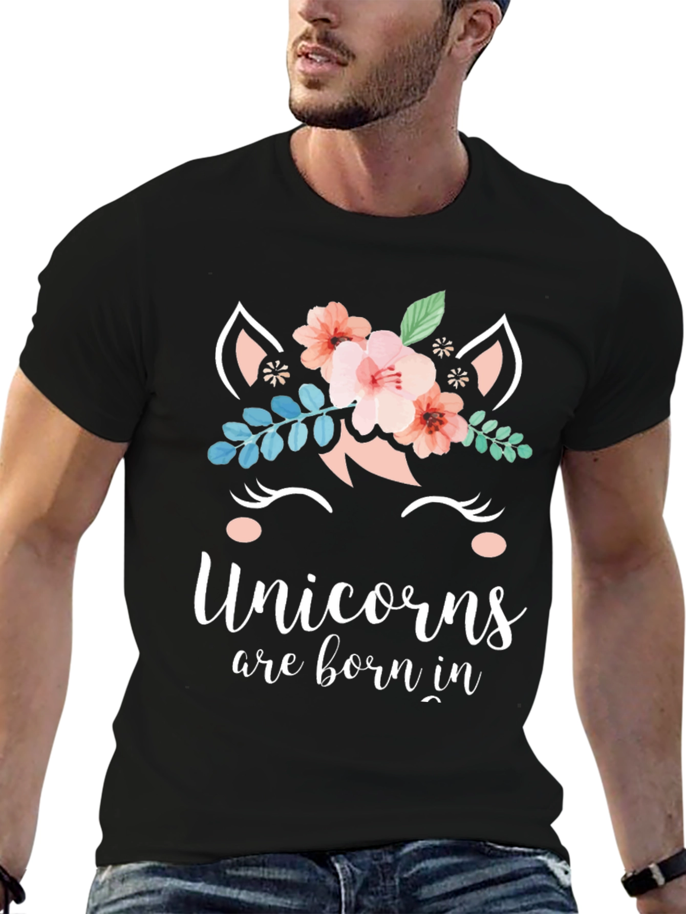 Unicorns are Born In T-Shirt - Cute Graphic Tee